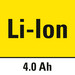 Lítium-ion technológia 4 Ah kapacitással