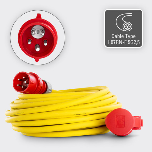 Professzionális hosszabbító kábel - H07RN-F 5G2.5 típusú kábel